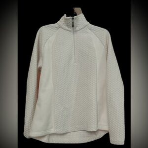 Lands’ End Off White Fleece Half Zip